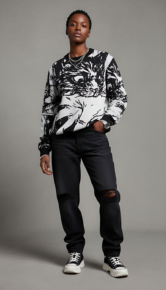 Sudden Attack Knitted Sweatshirt